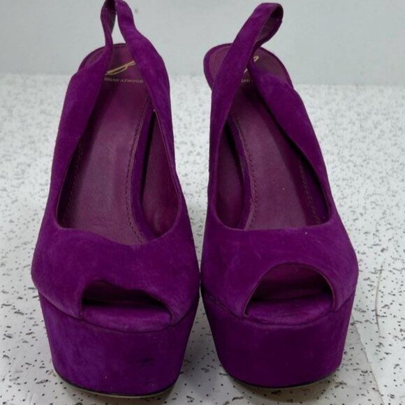 Brian Atwood Peep-Toe Slingback Heels – Size 9.5, Platform Glam - Picture 1 of 7